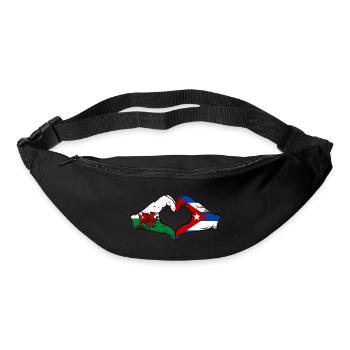 Pays de Galles Cuba Drapeau Mains Coeur Forme Utilisé - Sac banane - noir - Devant