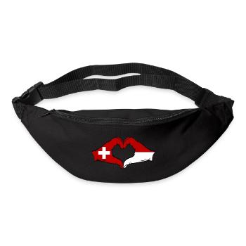 Switzerland Indonesia Flag Hands Heart Shape - Bum bag - black - Front