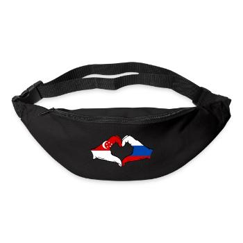 Singapore Russia Flag Hands Heart Shape - Bum bag - black - Front