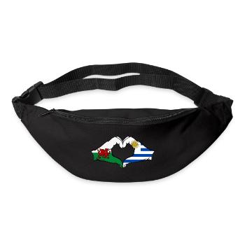 Wales Uruguay Flagge Hände Herzform - Gürteltasche - Schwarz - Vorne