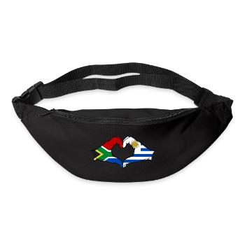 Südafrika Uruguay Flagge Hände Herzform - Gürteltasche - Schwarz - Vorne