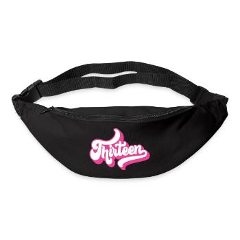 Geschenk zum 13. Geburtstag, Hallo Dreizehn, 13 Jahre - Gürteltasche - Schwarz - Vorne