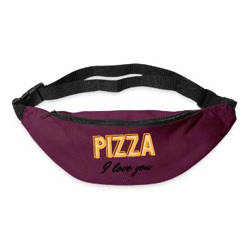 Pizza Je t’aime - Typographie alimentaire amusante et ludique - Sac banane - bordeaux  - Devant