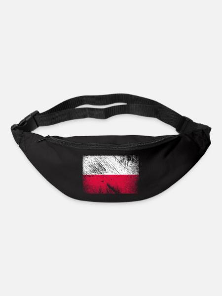 Poland flag vintage grunge - Bum bag - black