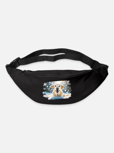 Happy Labrador in Winter Snow - Bum bag - black