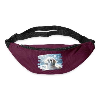 Winter Dream with a Cute Shih Tzu in the Snow - Bum bag - burgundy - Front