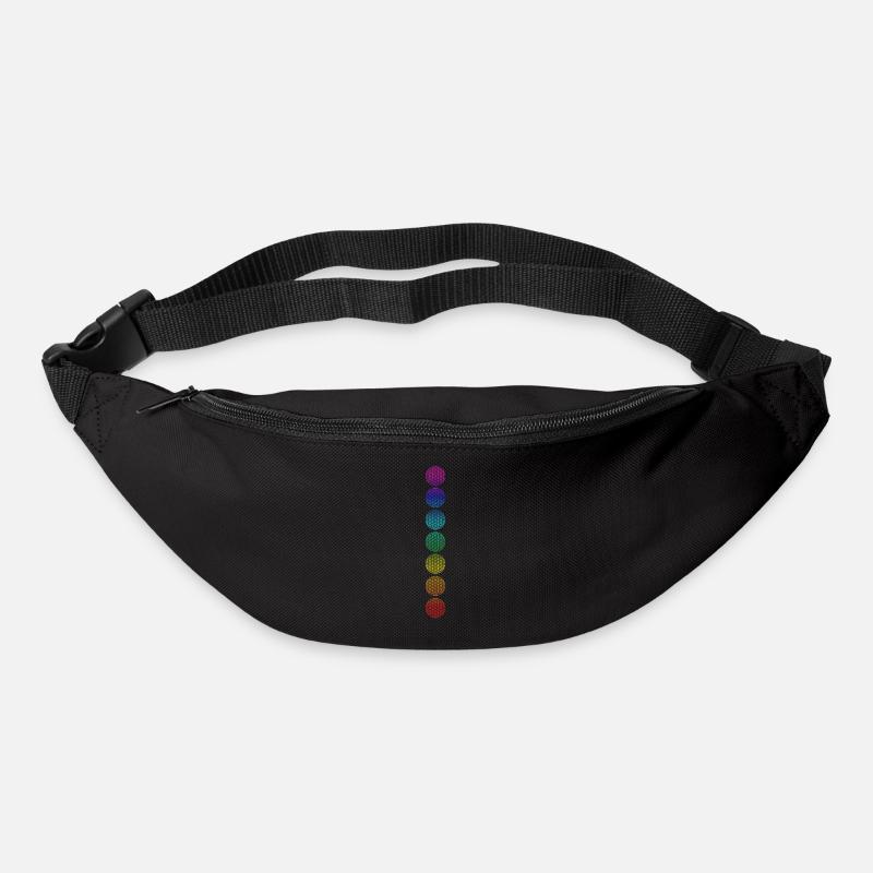 Blume des Lebens - Chakra Farben - Gürteltasche - Schwarz