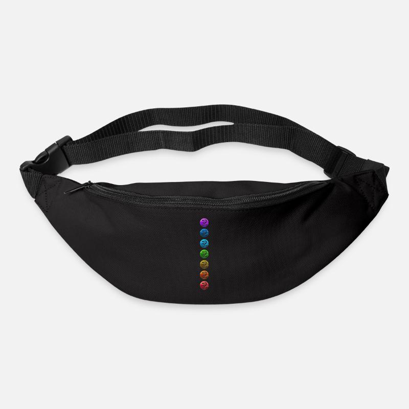 Chakra 1-7 Chakren Chakras Ohm Ohm Bunt Farben - Gürteltasche - Schwarz