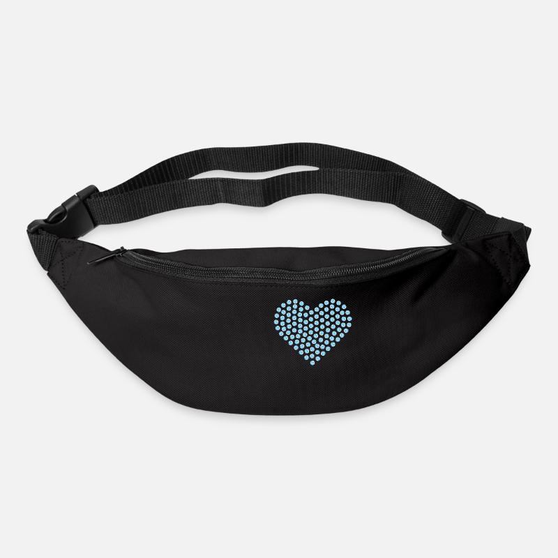 Diamond heart blue large - Bum bag - black
