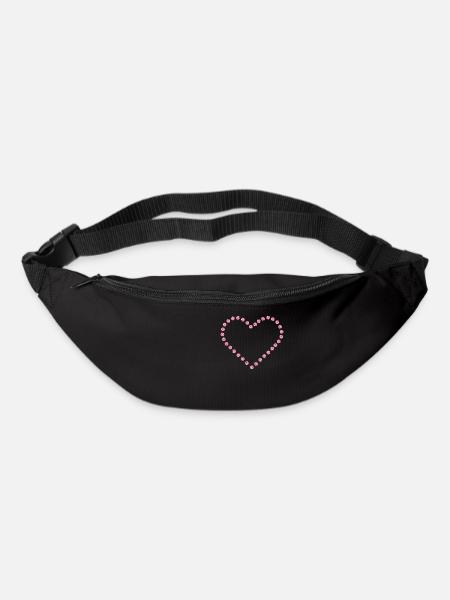 Diamond heart pink contour - Bum bag - black