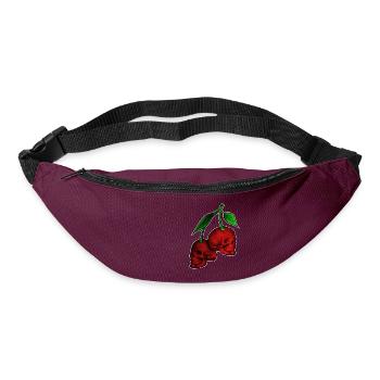 Kirsche Totenkopf Schädel Skull Cherry - Gürteltasche - Burgunderrot - Vorne