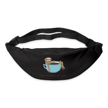 Schlaf kann Kaffee nicht ersetzen - Gürteltasche - Schwarz - Vorne