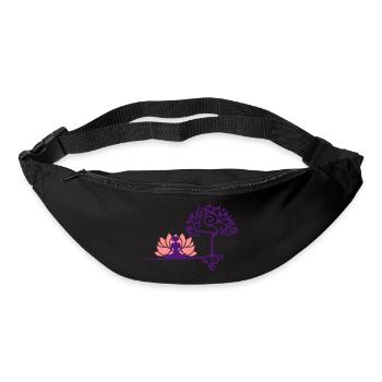 yoga et arbre - Sac banane - noir - Devant