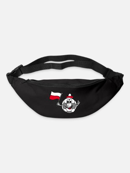 Fußball Polen, EM, soccer, championship, Fahne - Bum bag - black