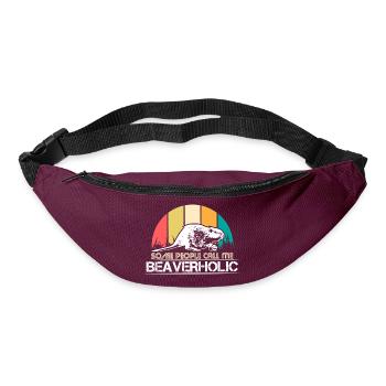 Idée cadeau animal castor - Sac banane - bordeaux  - Devant