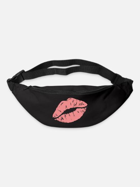 Print "Kiss My Lips" - Gürteltasche - Schwarz