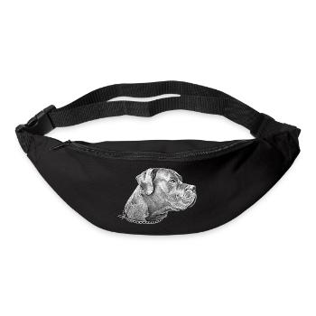 Dogge Hund Hundekopf Bulldogge Hunderasse Hunde - Gürteltasche - Schwarz - Vorne