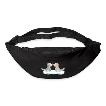 Seehunde in Love - Gürteltasche - Schwarz - Vorne