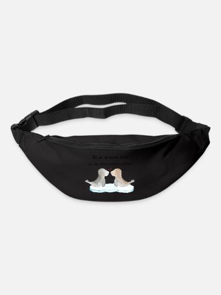 Seehunde in Love - Gürteltasche - Schwarz