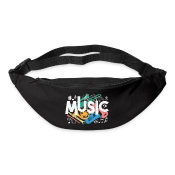 Style graffiti musical – Ambiances sonores colorées - Sac banane - noir - Devant