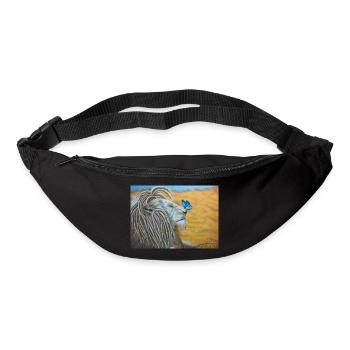 Rasta lion and blue butterfly - Bum bag - black - Front