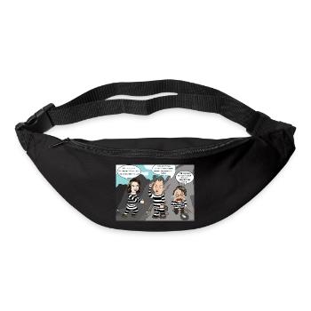 Baerbock, Scholz und Lauterbach im Steinbruch - Gürteltasche - Schwarz - Vorne