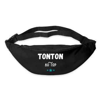 tonton au top idée cadeau - Sac banane - noir - Devant