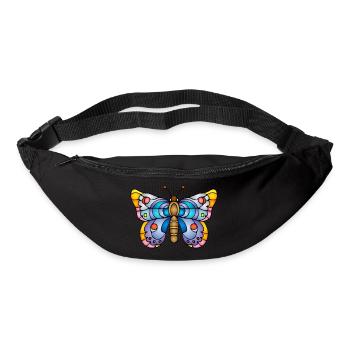Bunter Schmetterling - Gürteltasche - Schwarz - Vorne