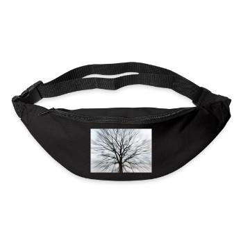 Silhouette eines kahlen Baumes mit runder Baumkrone - Gürteltasche - Schwarz - Vorne