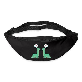 Dino couple: Dinosaur couple in love - Bum bag - black - Front