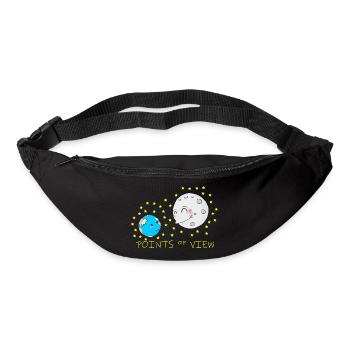 Conception mignonne de points de vue positifs de la lune et de la terre - Sac banane - noir - Devant
