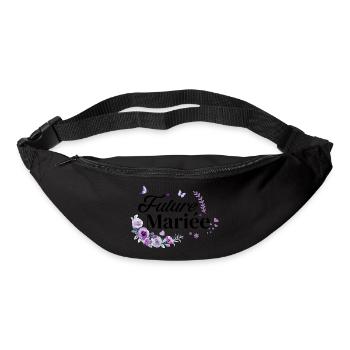 purple floral bride-to-be - Bum bag - black - Front