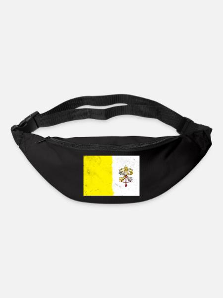 Drapeau du Vatican - Sac banane - noir