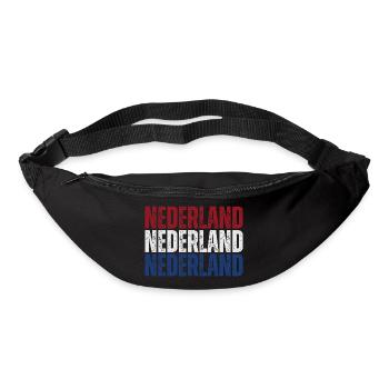 Drapeau des Pays-Bas, j’adore les Pays-Bas - Sac banane - noir - Devant