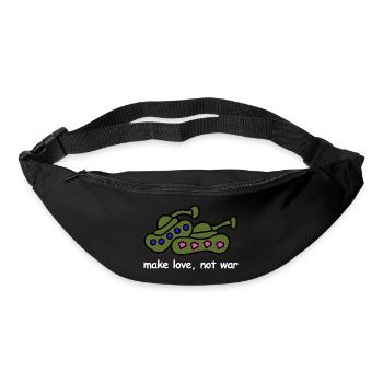Macht Liebe, keinen Krieg | Frieden, Cartoon - Gürteltasche - Schwarz - Vorne