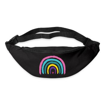 Regenbogen mit Herz Farben der 90er  - Gürteltasche - Schwarz - Vorne