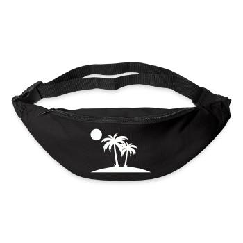 Silhouette de Palm Island sur la plage - Sac banane - noir - Devant