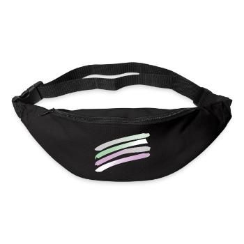 Streifen in Pastellfarben - Gürteltasche - Schwarz - Vorne