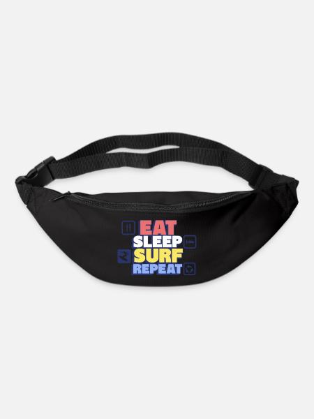 Essen, Schlafen, Trainieren, Surfen – Surfer-surf - Gürteltasche - Schwarz