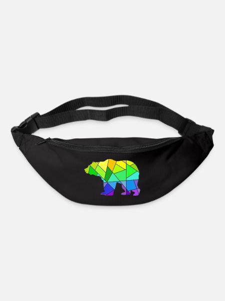 Bear Colorful Geometric Figures - Bum bag - black
