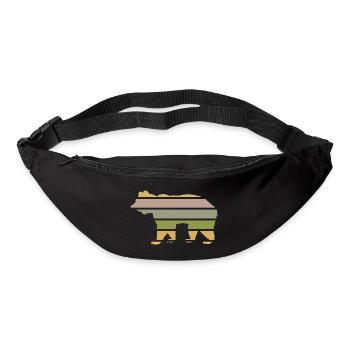 forest dweller bear from the forest brown bear-sunset - Bum bag - black - Front