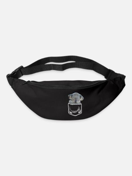 Koala Bär in Brusttasche Hemdtasche pocket - Gürteltasche - Schwarz