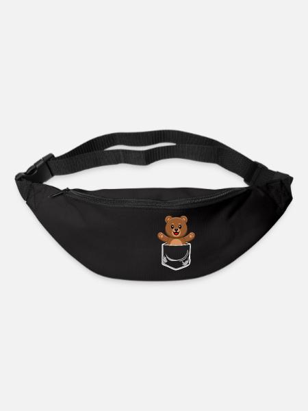 Bär Brusttasche Braunbär Teddybär - Gürteltasche - Schwarz
