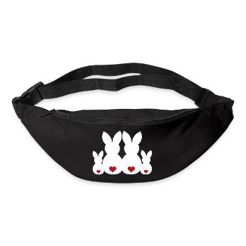 Hasenfamilie Hase Osterhasen Ostern Ostergeschenk - Gürteltasche - Schwarz - Vorne