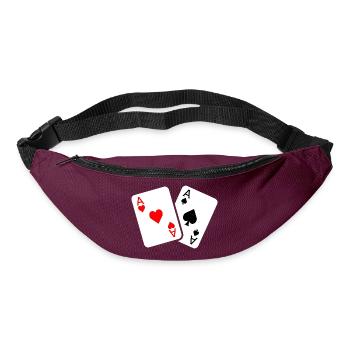 Jeu de cartes avec deux as - Sac banane - bordeaux  - Devant