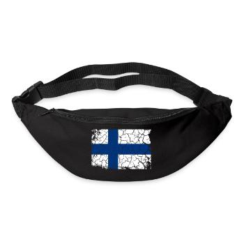 Finnland Flagge Vintage Suomi Urlaub Finnisch - Gürteltasche - Schwarz - Vorne
