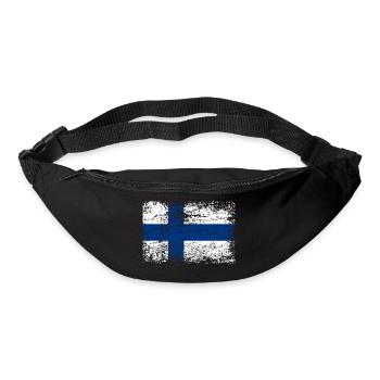 Finnland Flagge Used Look Banner Land Suomi - Gürteltasche - Schwarz - Vorne