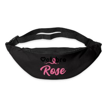 Octobre rose cadeau cancer du sein - Sac banane - noir - Devant