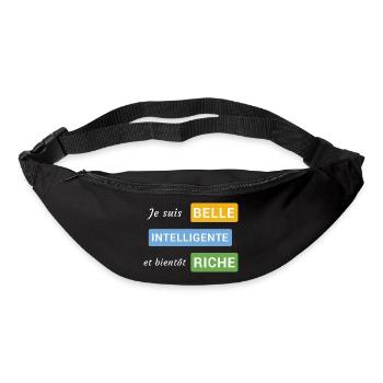 Je suis belle, intelligente et bientôt riche - Sac banane - noir - Devant
