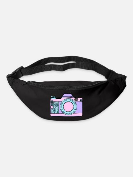 Kamera in pastellfarbenen Einhornfarben Foto - Gürteltasche - Schwarz